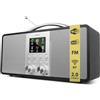 LEMEGA Radio Internet Lemega IR6 con podcast e streaming Bluetooth,radio DAB+/FM stereo,doppio altoparlante 2.0,150 stazioni preimpostate,sveglia,batteria ricaricabile (Nero)