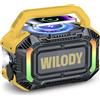Wilody altoparlante Bluetooth portatile wireless,cassa bluetooth portatile con bassi profondi da 100 W,potente IPX7,con ricarica wireless,20 ore di riproduzione,TF/AUX/Type-C,RGB,TWS,BT 5.3(L-Nero Giallo)