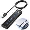 JXRSKJ Hub USB 3.0, 7 porte adattatore per USB 5 Gbps, 100 cm, multipresa USB multiporta per PC, laptop, tastiera, mouse, dischi rigidi e chiavi USB, multi USB per PC ad alta velocità