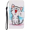 VQWQ Custodia per Xiaomi Redmi 9C Dipinto con Portacarte Gatto-