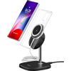 SwanScout Magnetico Caricatore Wireless per Samsung Galaxy S26 Ultra/S26/S25/S24/S23/S22/Note/Z Fold/Z Flip 7, Supporto di Ricarica Wireless Charger Rapida per iPhone 17e/17/Air/16/15/14/13/12