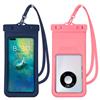 Qzakce Custodia Impermeabile Smartphone 2 Pezzi IPX8 Sacchetto Impermeabile Cellulare fino a 7.2 Universale Cover Subacquea per le Vacanze, Spiaggia, Piscina, Kayak, Viaggio, Blu navy + Rosa