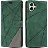 SONWO Cover per iPhone 16 Plus, Flip Custodia in PU Pelle, Cover a Libro Portafoglio con Slot per Schede e Supporto Stand per iPhone 16 Plus, Verde