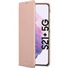 CASEZA Cover Galaxy S21 Plus Oro Rosa Similpelle a Libro Oslo Custodia Eccellente in Pelle Sintetica a Portafoglio per Samsung Galaxy S 21+ 5G Originale - Ultra Sottile con Chiusura Magnetica