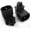 VISSQH 2 x 90 gradi Connettore di Adattatore prolunga alimentazione da IEC 320 C14 Maschio a C5 Femmina 3 spine (nero)