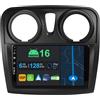 YUNTX 9 pollici Android 16 Autoradio per Dacia/Sandero 2014-2017 | Octa Core | 6GB 128GB | Integrato 4G LTE | CarPlay&Android Auto | DSP | DAB | HDMI | Dual Band WIFI | Bluetooth 5.0 | GPS