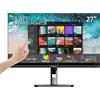 CUNPU Tattile Monitor 27 Pollici FHD, Tocco a 10 Punti Nano IPS 1080P 60Hz, 100% sRGB, Compatibile VESA, Regolazione Inclinazione, VGA HDMI per PC, Portatile, Business e Workstation