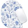 Velluxion Tappetino per mouse con motivo floreale, 15,2 x 20,3 cm, design botanico, tappetino per mouse portatile ad angolo ovale con base antiscivolo per computer portatile, piante