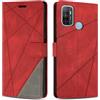 SONWO Cover per Oppo A53 / Oppo A53s, Flip Caso in PU Pelle Case Cover Custodia con Slot per Schede e Supporto Stand per Oppo A53 / Oppo A53s, Rosso