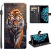 SEHEYA per Samsung Galaxy A26 5G Cover Libretto con Motivo Custodia Portafoglio a Libro Flip Case 3 Tasche Interne Fibbia Magnetica Protezione Caso, Tigre Marrone