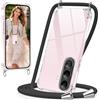 Pnakqil Cover per Samsung Galaxy A27 5G con Cordino, Trasparente Custodia con Laccio Tracolla Cellulare Girocollo Collana Protettiva per Samsung Galaxy A27 6,7, Nero