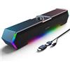 LENRUE Altoparlanti G11 per PC, per desktop, luci tattili, con suono nitido, alimentazione USB C/USB, per computer desktop, PC, laptop monitor
