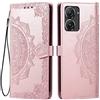 HONLEN Custodia per ASUS Zenfone 10 / ASUS Zenfone 9 Cover, (5.9 Inches) Premium PU Pelle Wallet Magnetica Flip Case con Stampata Mandala, 3 Slot Schede, Stand Cover