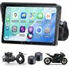 APHQUA Moto Carplay Display 7 Pollici Impermeabile Touch Screen Sistema di Controllo della Pressione Pneumatici (TPMS), CarPlay Wireless e Android Auto per Moto, Dual Bluetooth, Navigazione GPS