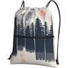 HJFCZH Wilderness Fox Art Prints - Zaino con coulisse e cerniera, leggero, impermeabile, per viaggi, sport e yoga, copertura pieghevole durevole con tasca frontale