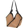 Generic Borsa a tracolla da donna in paglia, grande capacità, leggera, vintage, per viaggi, shopping, lavoro, uso quotidiano, Marrone S, Borsetta