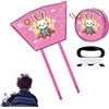 Generisch Kite Kit - Divertente volantino portatile pieghevole, set di giocattoli da spiaggia interattivi con manico facile da afferrare, aerodinamiche con corda lunga, ideale per ragazze, bambini, attività