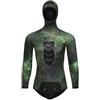 WYYHAA Giacca da pesca con cappuccio in neoprene CR da 3,5 mm, a celle aperte, mimetico