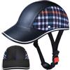 Pineeseatile Casco da bici di sicurezza con cinturino regolabile per adulti uomini donne, plaid nero, casco da scooter resistente al sole per sci, baseball, pattinaggio
