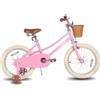 JOYSTAR 18 Zoll Kinderfahrrad für Kleinkinder 5-9 Jahre Mädchen, Mädchenfahrrad mit Stützrädern & Korb, Kinderfahrrad,rosa