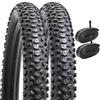 YUNSCM 2-PCS 16 Pollici Mountain Bike Pneumatici 16 x 2.125/57-305 e 16 Pollici Bicicletta Camera d'aria Schrader Valve Compatibile con Off Road Bike 16 x 2.0 16 x 2.125 16 x 2.15 Bambino Bike