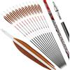 HNZMDY Frecce Carbonio Puro tiro con l'Arco Spine 300-800 con Penne Tacchino Punte avvitate 100gr per Arco Compound ricurvo Longbow Caccia Allenamento Confezione 6/12 Pezzi (6, Bianco, 800 Spine)
