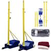 Generic Rete da badminton mobile, resistente bastone da pallavolo regolabile in 4 altezze, 1,5 m - 2,1 m, con ruote e rete per cortile