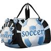 WDdZzyy Borsa da palestra da calcio, azzurra, piccola, con scomparto per scarpe, multifunzionale, per la notte, weekender, borsa da viaggio per viaggi, sport, borsone, weekender