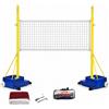 VZXATYOP Pali Da Pallavolo/badminton, Rete Combinata Ad Altezza Regolabile | Regolazione su 4 livelli 5-6,9 piedi, telaio in acciaio resistente, con ruote e base stabile, for scuola,cortile