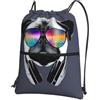 HJFCZH Zaino leggero con stampa di cane con coulisse e cerniera, borsa sportiva da palestra, impermeabile, da viaggio, per uomini, donne, adolescenti