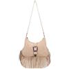 Generic Borsa a tracolla da donna con frange e nappe, cachi, alla moda