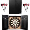 Ruthless Home Darts Centre con armadietto e bersaglio - Set completo per freccette con 2 set di freccette con punta in acciaio, tabelloni segnapunti e illuminazione a LED opzionale.
