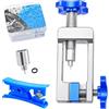 Texvora Kit freno idraulico per bici, strumento di inserimento driver ago per bicicletta con tagliatubi, strumento di inserimento tubo idraulico, lega di alluminio CNC, compatto e portatile, compatibile con