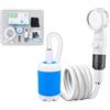 QOXEZY Kit doccia da esterno con pompa elettrica, doccia portatile da campeggio, 4000 mAh, per batteria, flusso d'acqua 5L/min (B)
