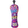 Big Teeth Golf Club Wood Head covers for Driver/Fairway/Hybrid/(1.F.H)/Blade putter BIGWIN Purple PU Leather