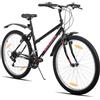HH HILAND Hiland 24 pollici, mountain bike da donna, per ragazze e donne, 18 marce, mountain bike, con freno a V anteriore e posteriore, telaio in acciaio resistente, colore: nero
