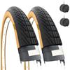 ECOVELO 2 Copertoni 20 x 1.75 (47-406) + 2 Camere d'Aria per Graziella Bicicletta Bici City Bike Nero Para