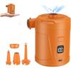 QOXEZY Pompa elettrica, 5200 mAh, pompa ricaricabile, 4 ugelli per materasso, galleggianti per piscina, barche gonfiabili, compatta e portatile per campeggio e spiaggia (2)