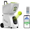 PUSUN PT-MAX C - Macchina per palline da tennis automatica, con velocità e angolo regolabili, struttura durevole, alta capacità, telecomandato, dispositivo di allenamento premium per giocatori di tutti