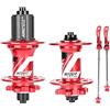 Domary Mozzi Bici 8-11 velocità Bici da 8 a 11 velocità Cassetta - Mozzi Freno a Disco Anteriore Posteriore 6 Nottolini Lega di Alluminio CNC Sgancio Rapido per da (Rossa)