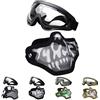 Generic Set maschera e occhiali da paintball a rete in acciaio, nero e bianco, maschera in acciaio a basso tenore di carbonio e occhiali ABS, 19,5 x 14 x 13,5 cm e 17,6 x 7,8 cm, progettati per paintball e