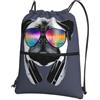 HJFCZH Eye Dog Prints - Zaino con coulisse e cerniera, leggero, impermeabile, per viaggi, sport e yoga, copertura pieghevole durevole con tasca frontale