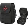 WAUDUOE Custodia Tattica Mini IFAK, Piccola Borsa Pratica For Kit Di Pronto Soccorso MOLLE EMT(BK)