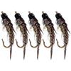 Generic Esche da pesca - 5 pezzi Montaggi finto mosca artificiale, esca per pesca del bar, per trota pesce gatto, barca, strascico stagno, lago torrente, acqua dolce, donne
