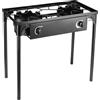 Domary Fornello a 2 Fuochi Fornello da Campo a Doppio Fuoco Gas da Esterno 36000BTU Gambe Staccabili Calore Regolabile [segnaposto] con Regolatore 20PSI per Campeggio