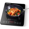 AMZCHEF Piastra a Induzione Singolo AMZCHEF, Piastra a Induzione da 2000 W con 10 Livelli di Potenza, 10 Livelli di Temperatura, Controllo Sensore Tattile, Blocco di Sicurezza