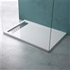 Mai & Mai Piatto Doccia 90x140x5cm, Piatto Doccia Rettangolare in Acrilico Xetro04W, Bianco