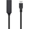 Aisens - A105-0409 - Usb 3.0 Verlängerungskabel Mit Verstärker Und Netzteil, Typ A/M-A/H, Schwarz, 15M