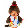 MONCHHICHI Ragazza in abito da pittore con codino | Bambola Monchhichi 20 cm | Moda