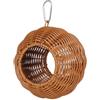 Generic Casetta per uccelli in finto rattan, per esterni, gabbia da giardino, nido ventilato per gabbia, casetta per uccelli da giardino (sospensione a 2 fori)